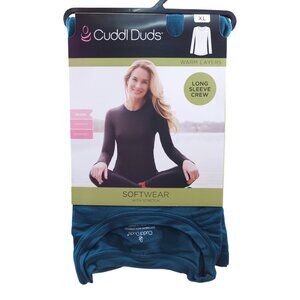 Cuddl Duds Softwear Long Sleeve Crew Top Womens XL Shirt Warm Layers Stretch